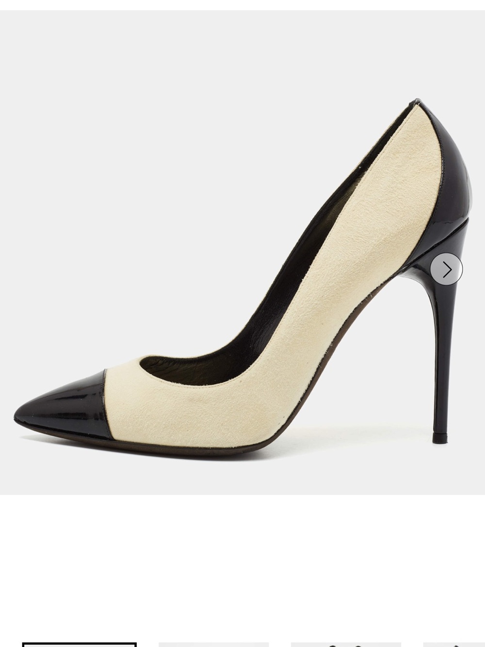 Tom Ford Cream & Black Suede and Patent Leather Cap Toe Pumps